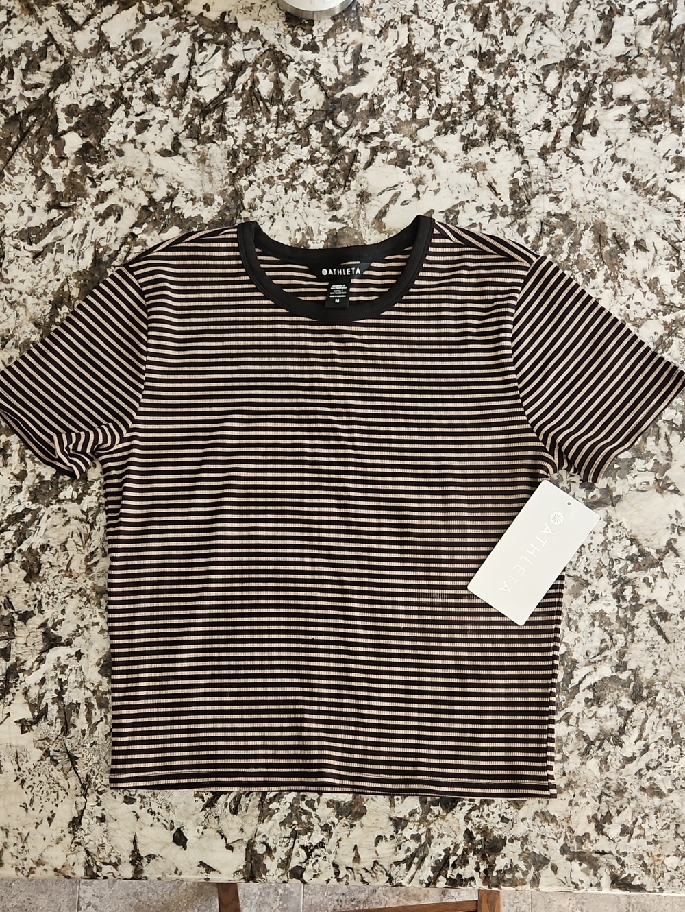 NWT Athleta Signature Rib Crop Tee